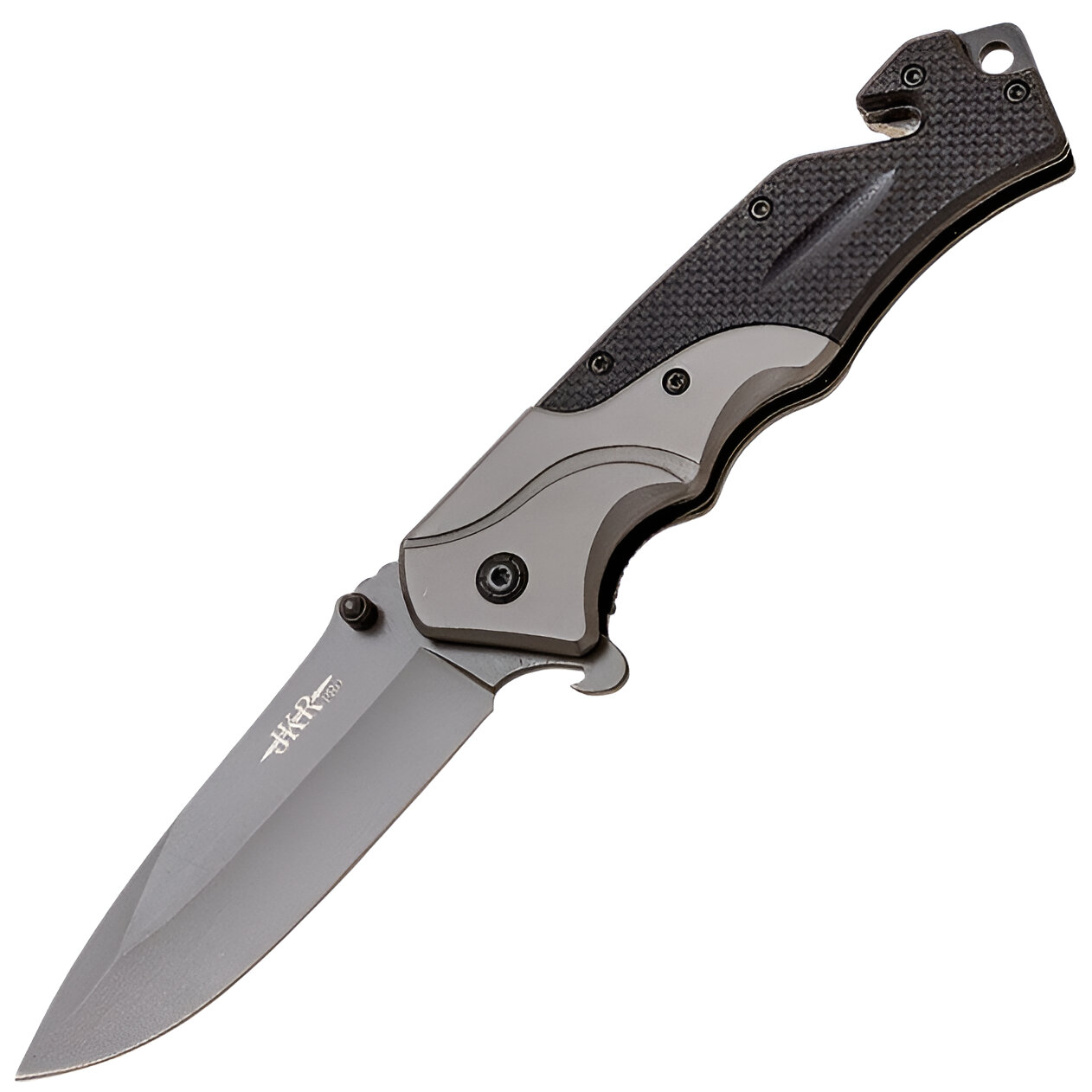 JKR PRO Nóż składany, 9 cm, tytan, G10, czarny