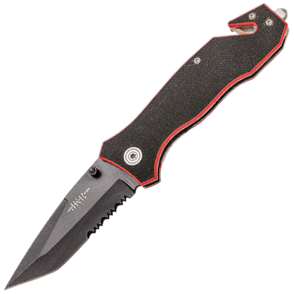 JKR Nóż składany, 8,5 cm, ostrze tanto, G10, czarny