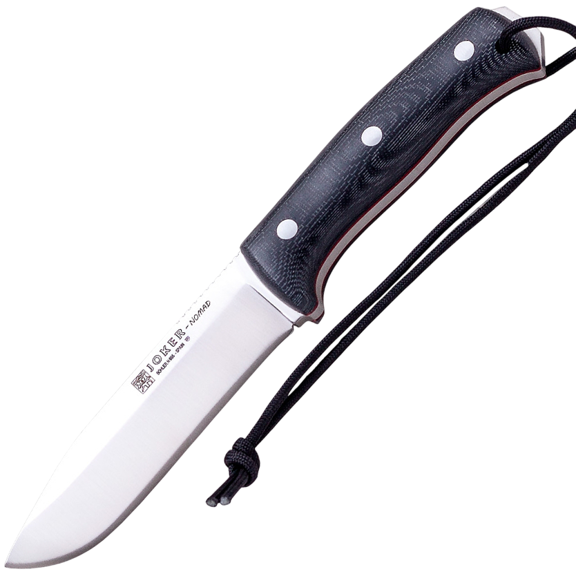 Joker Nomad - Nóż bushcraftowy, 13 cm, micarta, czarny, kydexowa pochwa