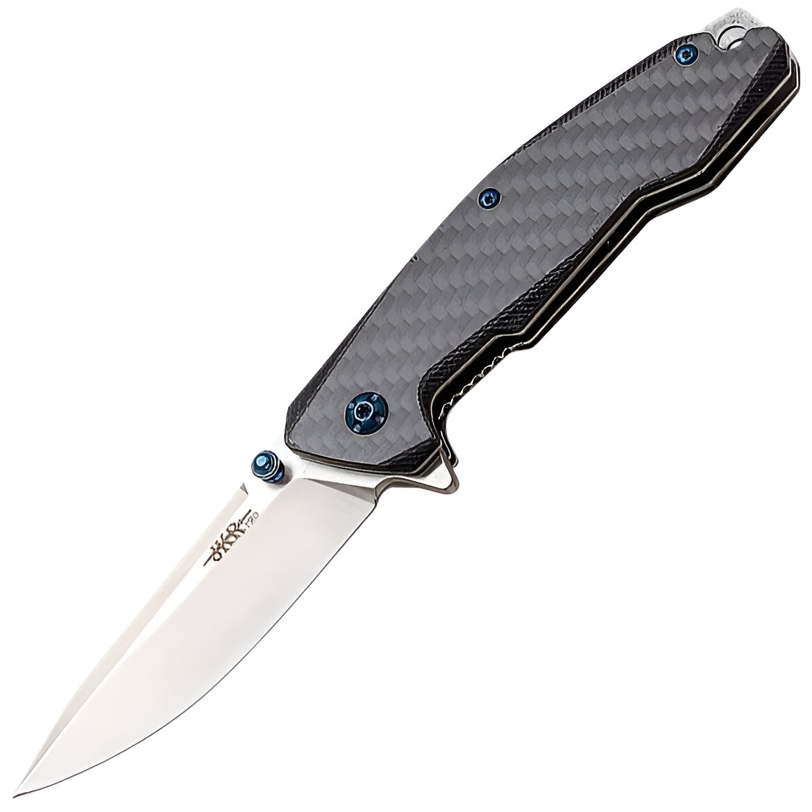 JKR PRO Nóż składany, 8,2 cm, G10 i karbon, czarny
