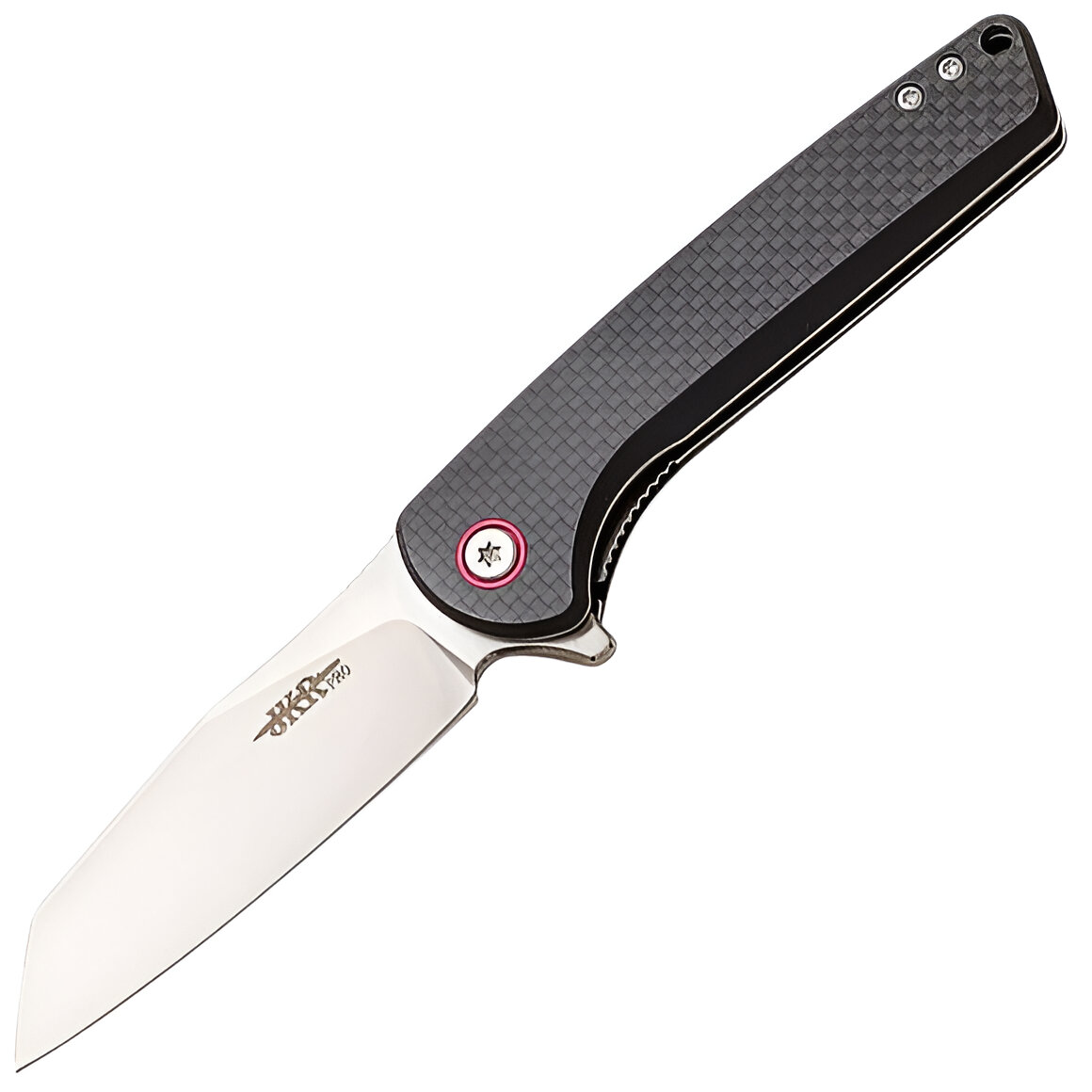 JKR PRO Nóż składany, 8,9 cm, G10 i karbon, czarny