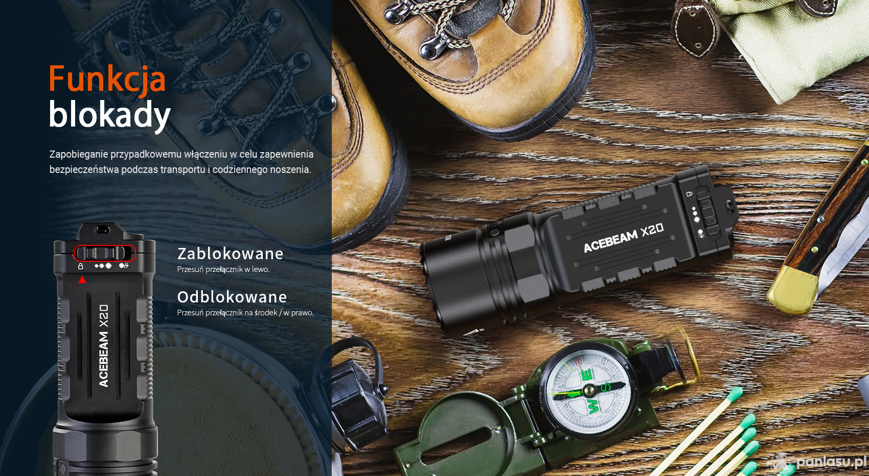 AceBeam X20, 8000 lm, black - Latarka taktyczna LED, czarna