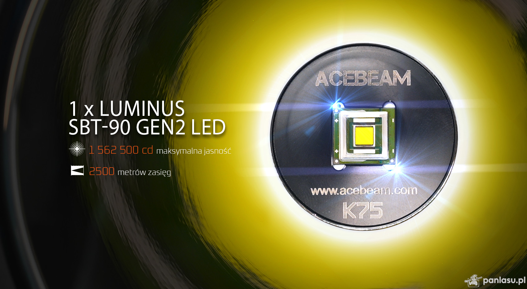 AceBeam K75 2.0, 6300 lm, czarna - latarka LED