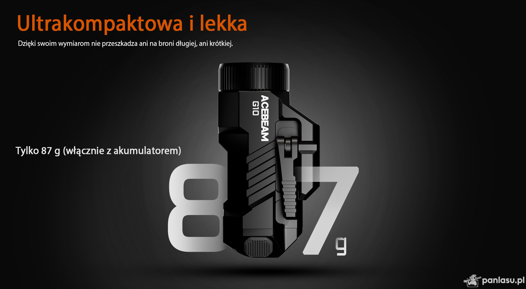AceBeam G10, 600 lm, MAO - Latarka LED na szynę Picatinny/Weaver, szybkozłączka