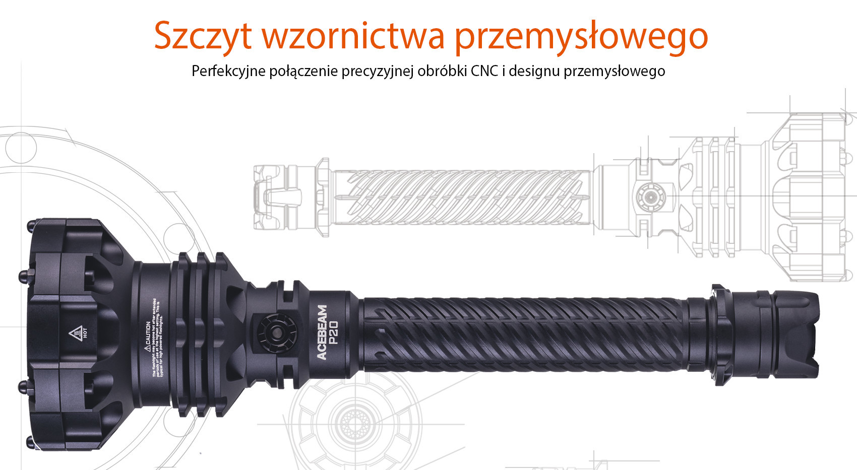 AceBeam P20, 5500 lm, black - Taktyczna latarka LED, czarna