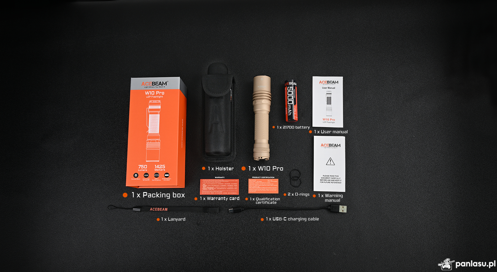 AceBeam W10 Pro, 750 lm – Taktyczna latarka LEP, czarna