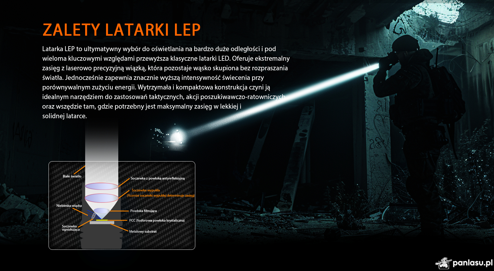 AceBeam W10 Pro, 750 lm – Taktyczna latarka LEP, czarna