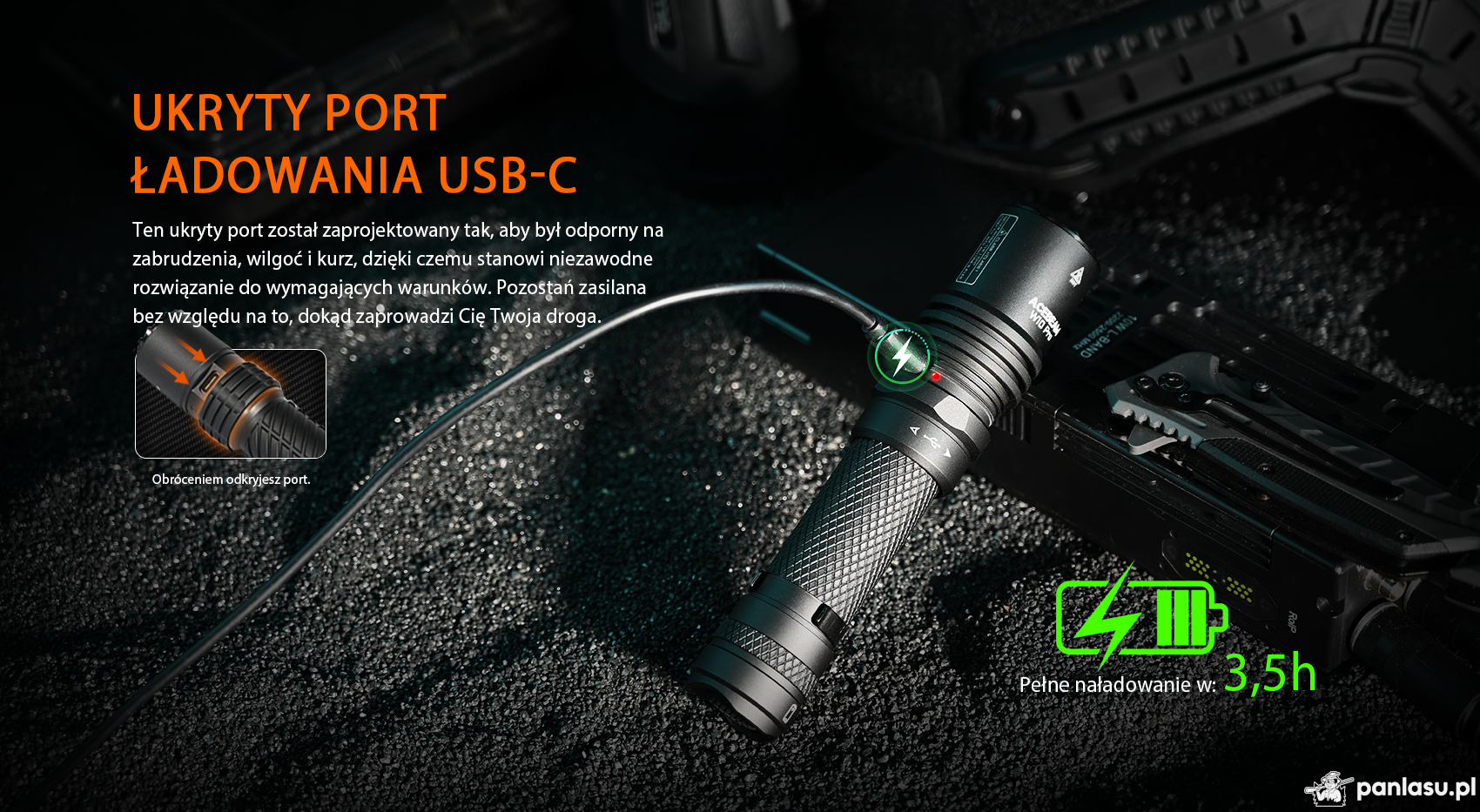 AceBeam W10 Pro, 750 lm – Taktyczna latarka LEP, czarna