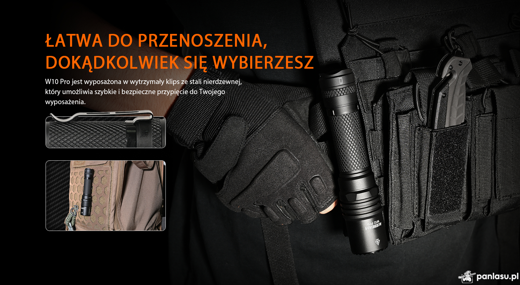 AceBeam W10 Pro, 750 lm – Taktyczna latarka LEP, czarna